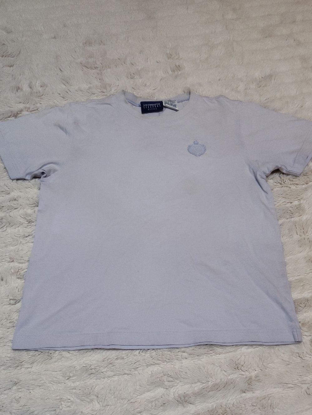 Liz Claiborne Light Periwinkle Short Sleeve Crewneck Tee (Stained)